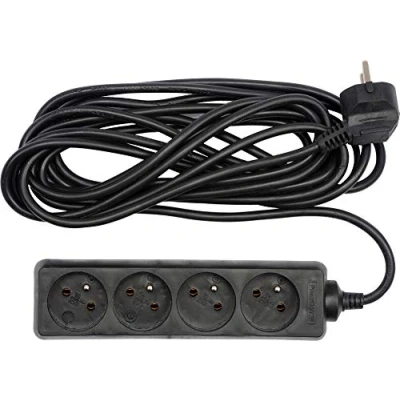 Immagine di VOREL 72620 Prolunga con messa a terra/Nero/4 sockets 1,5 m