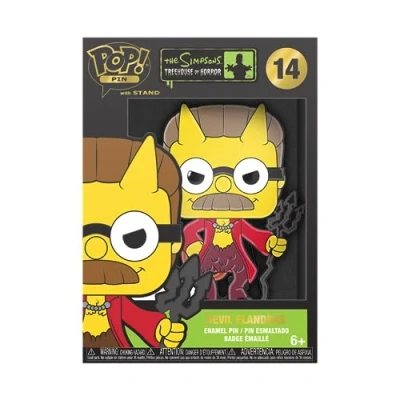Immagine di Funko Large Enamel Pin HORROR: Simpsons Ned FLANDERS DEVIL The Spille Smaltate Spilla da Collezione Carina per gli Zaini &amp; Borse Idea Regalo TV Fans