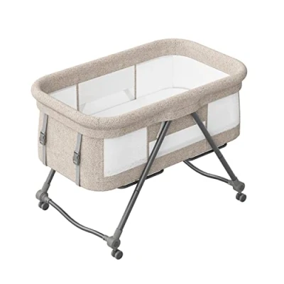 Immagine di UBRAVOO Grab and go Lettino da Viaggio, Culla Neonato con materasso e Ruote, 2 in 1 Bambino a Dondolo Trasformabile, Bravo Basic Grigio