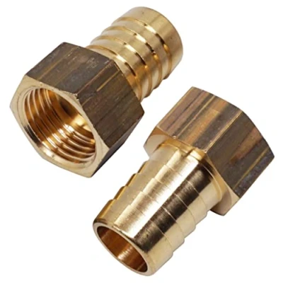 Immagine di SKIR&#039;CO 2 pezzi femmina filettato in ottone raccordo 1/2 &quot;x 18 mm, adattatore per tubo spinato, connettore flessibile, filettatura BSP