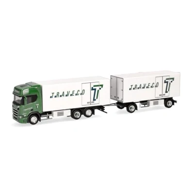 Immagine di herpa modellino camion MAN TGX GX autotreno con cassa mobile Hermes, miniatura in scala 1:87, pezzo da collezione, Made Germany, plastica