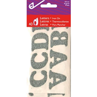 Immagine di Simplicity Confezione di Lettere termoadesive, Colore: Argento, Sintetico, 1 1/4 Inch