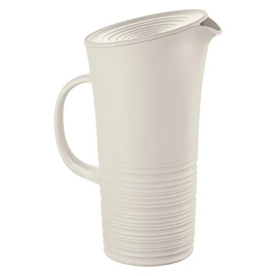 Immagine di Guzzini Tierra Caraffa con Coperchio, Post Consumed Recycled Poliestereastic, Bianco Latte, 01