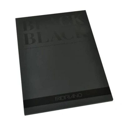 Immagine di Fabriano Honsell 19100390 Black Block, carta nera con superficie opaca non rivestita, 300 g/m², DIN A4, 20 fogli, ideale per pastelli, matite colorate e pennarelli