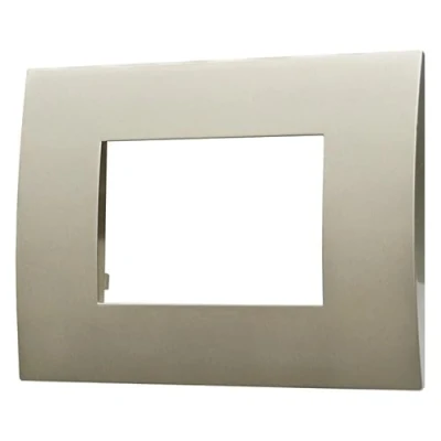 Immagine di Placca Compatibile Con Vimar Arke, Placche In Plastica, 1 Pezzo (3 Posti/Moduli,Titanio)