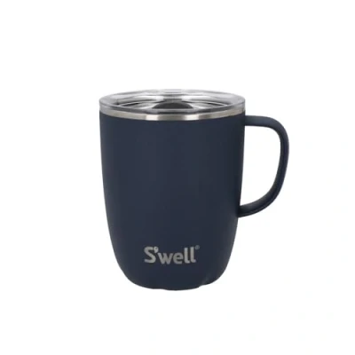Immagine di S&#039;well Tazza Manico, Azzurrite, 350 Ml, da Viaggio Isolata Sottovuoto In Acciaio Inox con Coperchio Apribile, Lavabile Lavastoviglie
