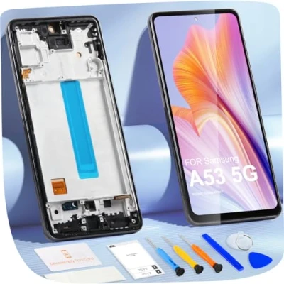 Immagine di ARSSLY Schermo per Samsung Galaxy A53 5G SM A536B A536U A536E 6,5&quot; LCD Display Digitizer Touch Screen Assembly con Riparazione Kit(Nero Cornice,Incell)