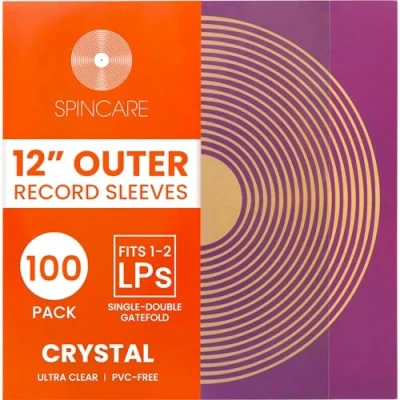 Immagine di 100x Trasparente 33 Giri Buste Per Vinile STANDARD CRYSTAL Esterne Plastica Custodie Singoli e Doppi LPs Protettive Polipropilene Copertine