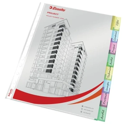 Immagine di ESSELTE Busta Index a perforazione 8 tasti f.to A4 PPL lucido Multicolor 414150