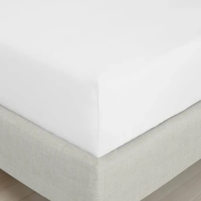 Immagine di Bianca Lenzuolo con Angoli Singoli Profondi, Percalle Cotone, Single Extra Deep Fitted Sheet