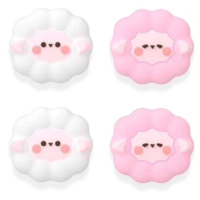 Immagine di MatoSan® 4 tappi Joystick compatibili Con Nintendo Switch Grip Joy Thumbstick Lite OLED Accessori Thumb Grips Cappucci per pollice (Cute Sheep)