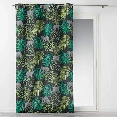 Immagine di Douceur d&#039;Intérieur Rideau, Poliestere, Tropicale Verde, 140L X 260H cm (1 Panneaux)