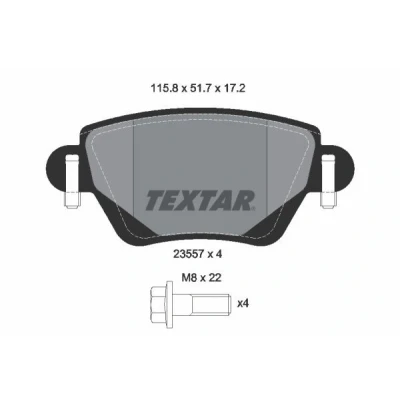 Immagine di TEXTAR 2355701 Kit pastiglie freno Non predisposto per contatto segnalazione usura con bulloni pinza FORD: MONDEO 3 Kombi,