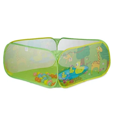 Immagine di Relaxdays 10022475 Piscina Palline per Neonato da 6 Mesi Ball pool Quadrata 50 BPA free Vasca Pop up HxL 50x110 cm Colorata