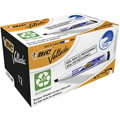Immagine di BIC Velleda 1751 Whiteboard Marker Chisel Tip Line Width 3.7 5.5mm Black Ref 1199175109 [Pack 12]