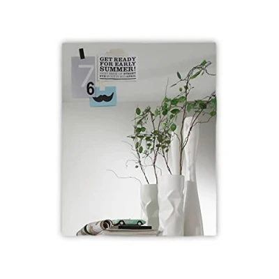 Immagine di Stella Trading, SPICE specchio da parete in bianco lucido, moderno rettangolare per guardaroba e ingresso, 70 x 90 2 cm