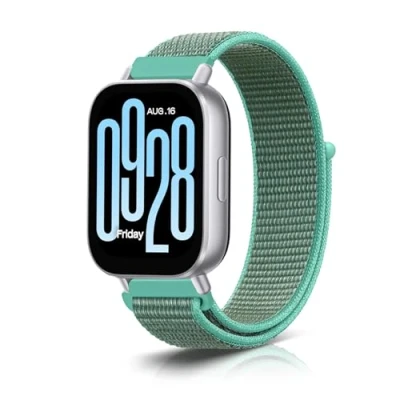 Immagine di KoGiio Nylon Cinturino Compatibile con Xiaomi Redmi Watch 5 Lite/Redmi Active/Xiaomi S4 Sport/Watch 2/Watch S3/Huawei GT 5/5 PRO/4 46mm/CMF by Nothing Pro 2 Verde