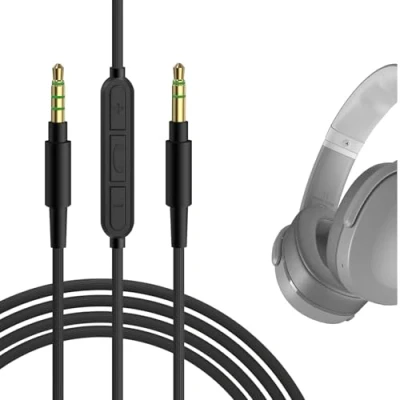 Immagine di GEEKRIA cavo audio microfono compatibile con di cuffie Hesh 3, Hesh2, Riff 2, 1/8 &quot;(da 3,5 mm) a mm sostituzione Aux Stireo in linea (5,6 piedi/1,7 m)