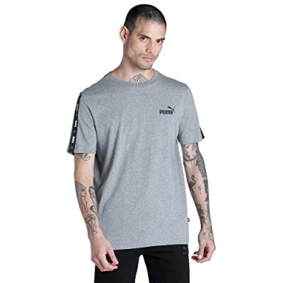 Immagine di Puma ESS TAPE Tshirt con stampa, Uomo, Taglia: Medium, Medium gray heather