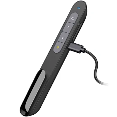 Immagine di Puntatore Presentatore Wireless Presenter Ricaricabile Telecomando Presentazioni Powerpoint con Volume Collegamento Ipertestuale, Slide PC Penna per Computer Mac