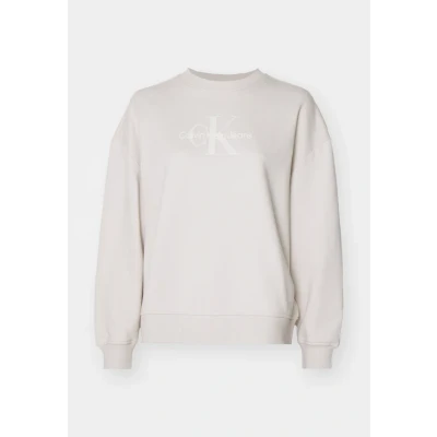 Immagine di Calvin Klein Jeans Glossy Monologo Regular Crewneck Felpa, Donna, Taglia: 3XL, Moonbeam