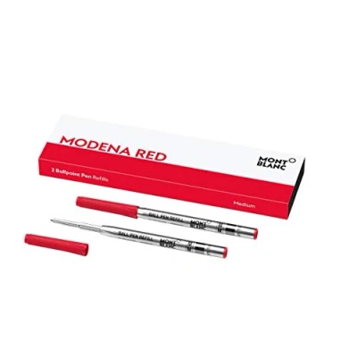 Immagine di Montblanc 124516 Refill (M) per penne a sfera, colore Nightfire Red (rosso acceso) Ricariche di alta qualità e intenso, punta: media, 1 x 2