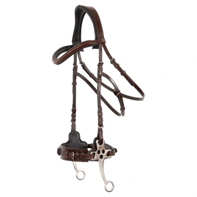 Immagine di BR Briglia Lydney hackamore forbici 152mm Full Oak / Zilver