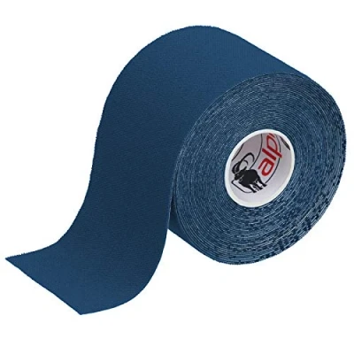 Immagine di ALPIDEX Nastro Kinesiologico Tanti Colori 1/3/ 6/12 Rotoli 5 m x 5,0 cm E Book Esempi Applicazione Tape Muscolare Cerotto, Colore:blu scuro, Quantità:1 rotolo