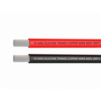 Immagine di TUOFENG Filo in silicone 10 AWG 3 Metro [1.5 Nero e 1.5 Rosso] Cavo a trefoli calibro di rame stagnato ultra flessibile Resistenza alle alte temperature
