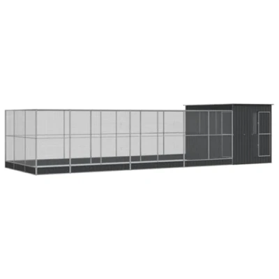 Immagine di vidaXL Voliera con Estensione Argento 911x303x216 cm in Acciaio, Gabbia per Uccelli, Ampia piccioni
