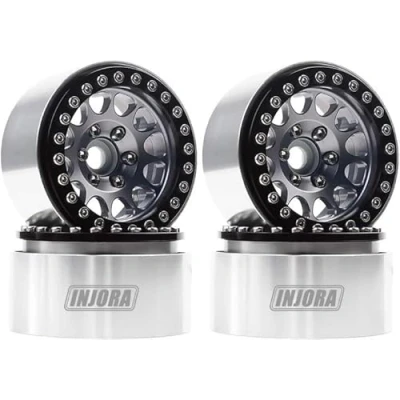 Immagine di INJORA 4PCS RC 1,9 Cerchioni Metallo Beadlock Wheel Rim per 1:10 Rock Crawler Axial SCX10 Pro II III TRX4 D90 VS4 10 Redcat Gen 8 7 Enduro(Grigio)