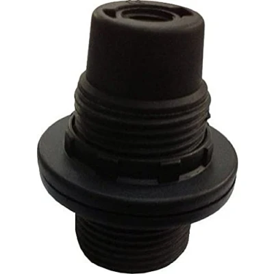 Immagine di Electraline 71115 Portalampada Filettato con 2 Ghiere E14, Passo 10x1, Nero