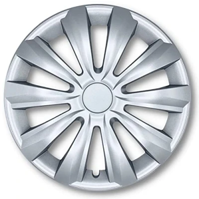 Immagine di Albrecht Copricerchi 13 pollici argento neri per cerchioni in acciaio Borchie Delta plastica di alta qualità con rivestimento a strati Made EU