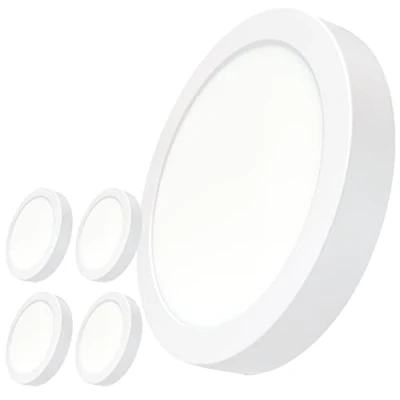 Immagine di LED ATOMANT Confezione de 5 Plafoniera da Soffitto Rotonda 220mm 20W, Colore Bianco Neutro (4500K), 1800 Lumens, Driver incluso