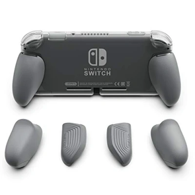 Immagine di Skull &amp; Co. GripCase Lite: A Comfortable Protective Case with Replaceable Grips [to Fit all Hands Sizes] for Nintendo Switch Lite [No Carrying Case] Gray