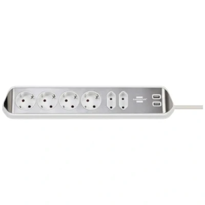 Immagine di Brennenstuhl 1153590620 Presa di corrente Argento, Bianco Schuko 1 pz.