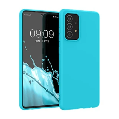 Immagine di kwmobile Custodia Compatibile con Samsung Galaxy A52 / 5G A52s Cover Back Case per Smartphone in Silicone TPU Protezione Gommata celeste scuro