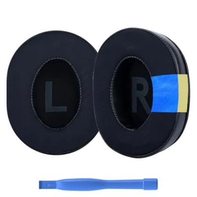Immagine di Cuscinetti Auricolari di Ricambio per Logitech G Pro, Pro X, X 2, SE Cuffie MMOBIEL Gel Raffreddante Padiglioni Nero