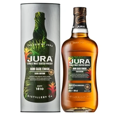 Immagine di Jura Rum Cask Finish Single Malt Scotch Whisky Scozzese Invecchiato in Botti di Rum, 40%, Bottiglia Vetro da 700 ml
