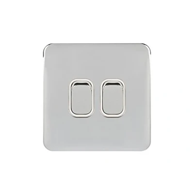 Immagine di Schneider Electric GGBL1022BSSS Lisse Deco 10AX 2G 2W Interruttore Bss, argento, GGBL1022WPCS, 240V
