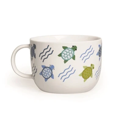 Immagine di Excelsa Tazze Animals Tazza Jumbo Tartaruga 450 ml, Porcellana, Bianco/Multicolore, 1 unità (Confezione da 1)