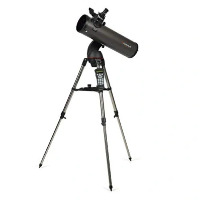 Immagine di Celestron 31145 NexStar 130SLT Telescopio riflettore newtoniano computerizzato portatile con montatura a forcella sgancio rapido, vassoio accessori e software &quot;Starry Night&quot; Special Edition, grigio
