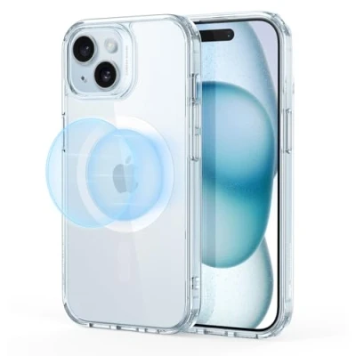 Immagine di ESR Cover Magnetica per iPhone 15 Plus, Compatibile con MagSafe, Custodie HaloLock, Protezione di Livello Militare, Resistente all&#039;ingiallimento, Retro ai Graffi,Blu