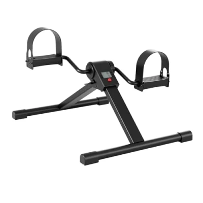 Immagine di Superun Cyclette da Seduta Pieghevole con Display LCD, Mini Casa 2 Livelli di Resistenza, Pedaliera Riabilitazione Controllo APP per e Ufficio