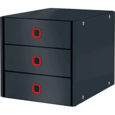 Immagine di Leitz Click &amp; Store Cassettiera a 3 Cassetti, Gamma Cosy, Pieghevole, Organizer per Riporre Documenti, Cataloghi e Riviste in Formato A4, Adatta Casa Ufficio, Grigio Velluto, 53680089