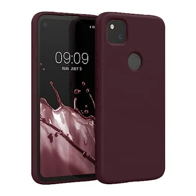 Immagine di kwmobile Custodia Compatibile con Google Pixel 4a Cover Back Case per Smartphone in Silicone TPU Protezione Gommata viola bordeaux