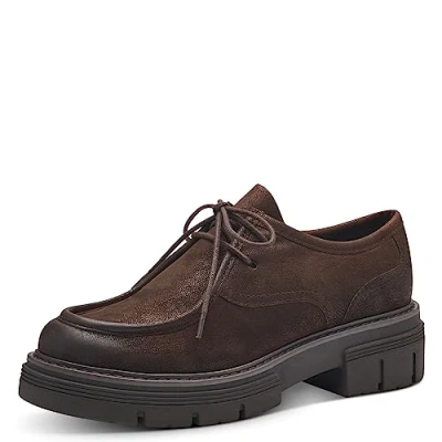 Immagine di MARCO TOZZI Scarpe Stringate Donna in Pelle Sintetica Zeppa, Cafe Nubuck, 41 EU