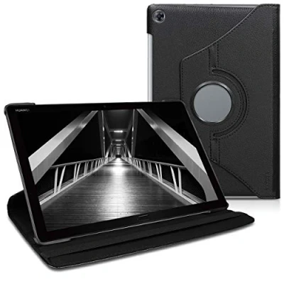 Immagine di kwmobile Cover Compatibile con Huawei MediaPad M5 Lite 10 Custodia per Tablet Rotazione 360 Stand Similpelle Protezione Tab Pad