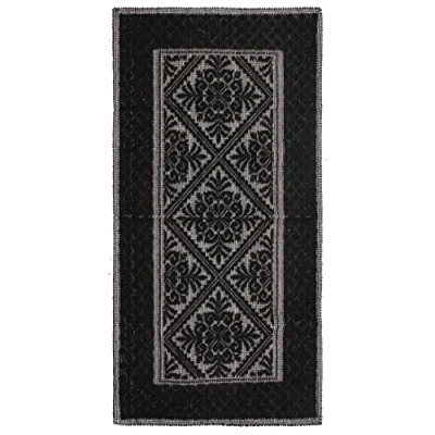 Immagine di ABC Tappeto arredo bagno fatto a mano in cotone ALGHERO black 115x55