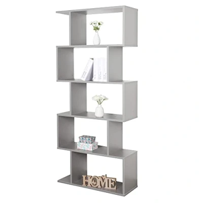 Immagine di RICOO Libreria scaffale 160 x 70 25 cm WM073 PL Scaffalatura con 5 ripiani Grigio